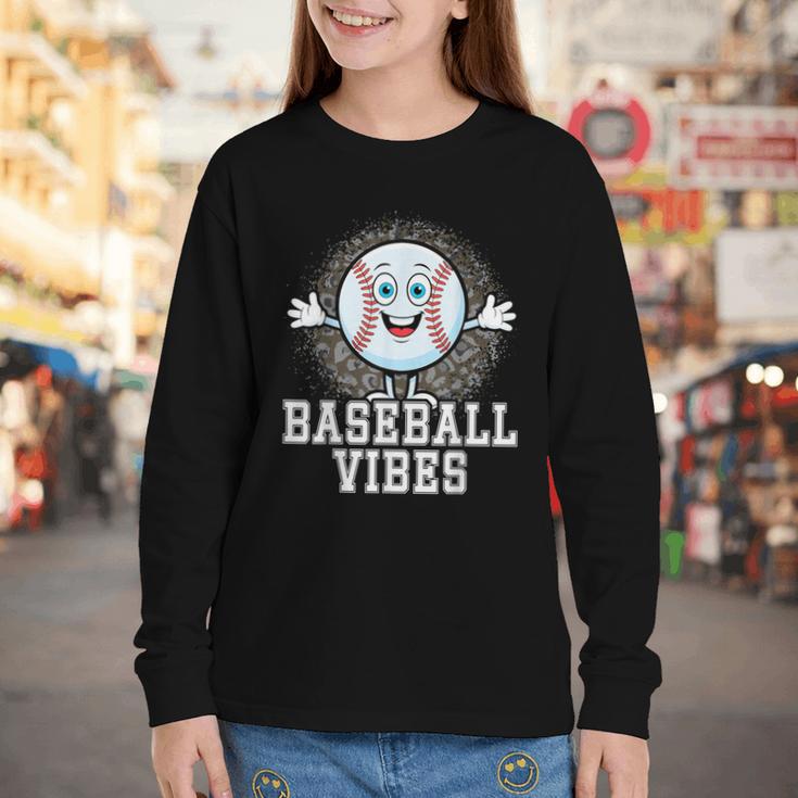 Leopard Baseball Vibes Game Day Softball Life Mom Youth Long Sleeve Tee Leopard Baseball Vibes Game Day Softball Life Mom Youth Long Sleeve Tee