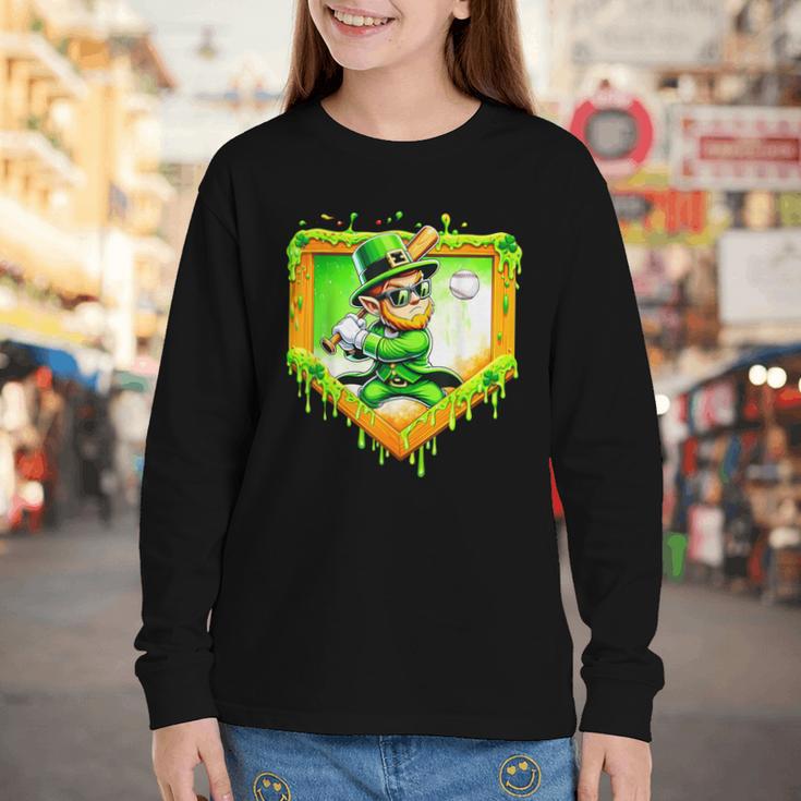Leprechaun Baseball St Patricks Day Ice Cream Drip Men Boys Youth Long Sleeve Tee Leprechaun Baseball St Patricks Day Ice Cream Drip Men Boys Youth Long Sleeve Tee