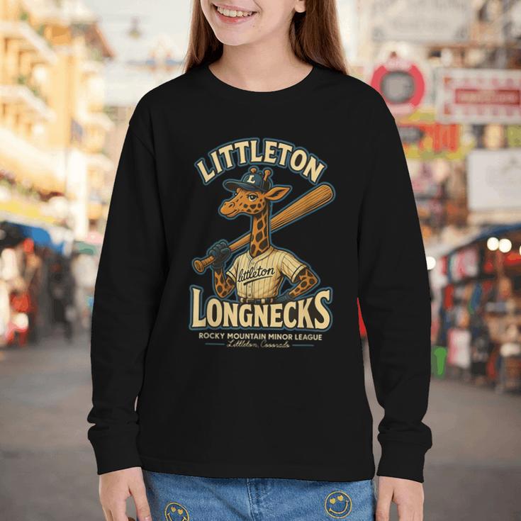 Littleton Longnecks Retro Minor League Baseball Youth Long Sleeve Tee Littleton Longnecks Retro Minor League Baseball Youth Long Sleeve Tee