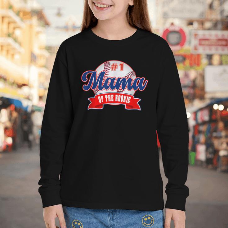 Mama Rookie Of Year 1st Birthday Baseball Theme Matching Youth Long Sleeve Tee
