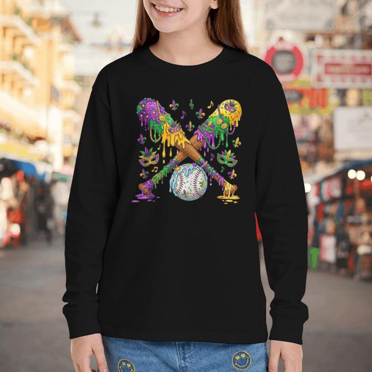 Mardi Gras Baseball Drip Shirt Cool Dripping Baseball Drip Youth Long Sleeve Tee Mardi Gras Baseball Drip Shirt Cool Dripping Baseball Drip Youth Long Sleeve Tee