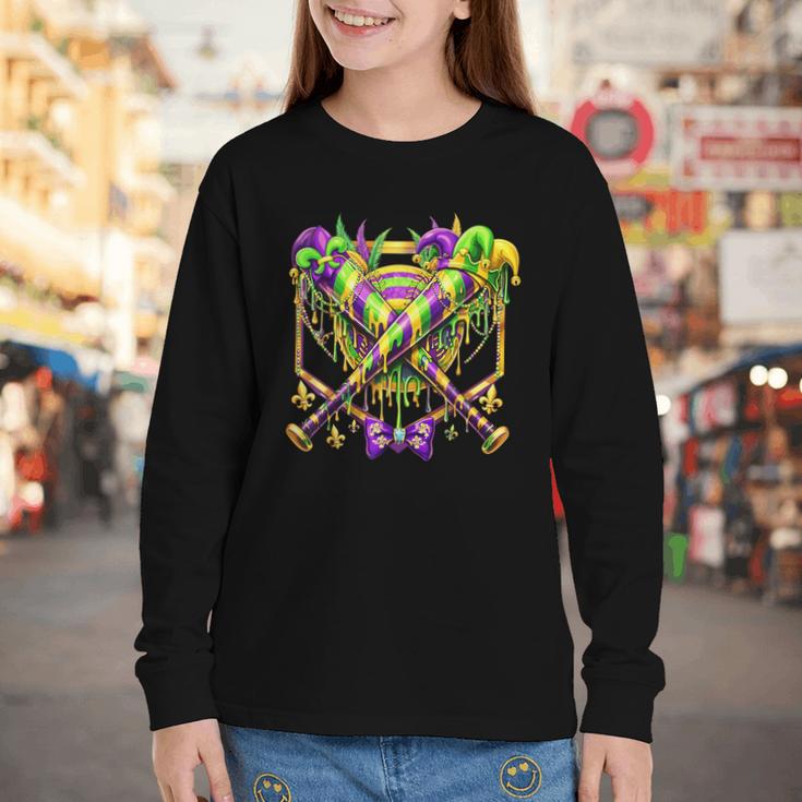 Mardi Gras Baseball Jester Hat New Orleans Men Women Kid Youth Long Sleeve Tee Mardi Gras Baseball Jester Hat New Orleans Men Women Kid Youth Long Sleeve Tee