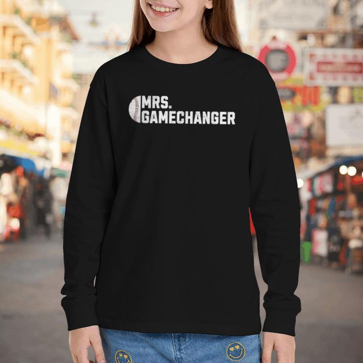 Mrs Gamechanger Baseball Scorekeeper Love Youth Long Sleeve Tee Mrs Gamechanger Baseball Scorekeeper Love Youth Long Sleeve Tee