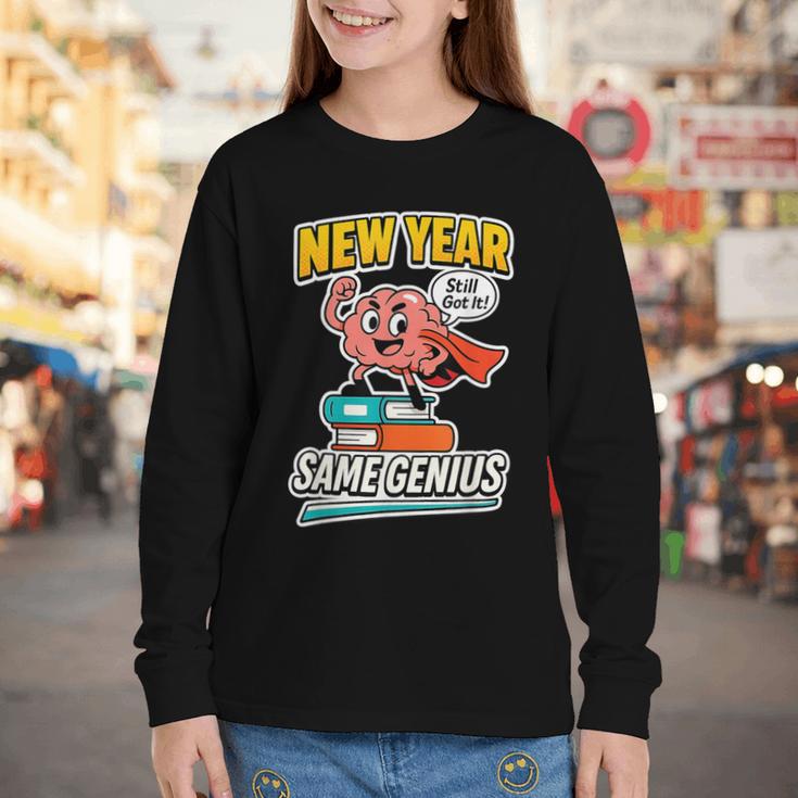 New Year Same Genius Confident Back To School Vibe Youth Long Sleeve Tee