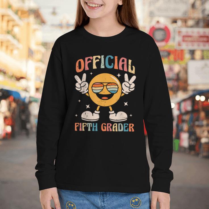 Official Fifth Grader 5th Grade Retro Back To School Kids Youth Long Sleeve Tee Official Fifth Grader 5th Grade Retro Back To School Kids Youth Long Sleeve Tee