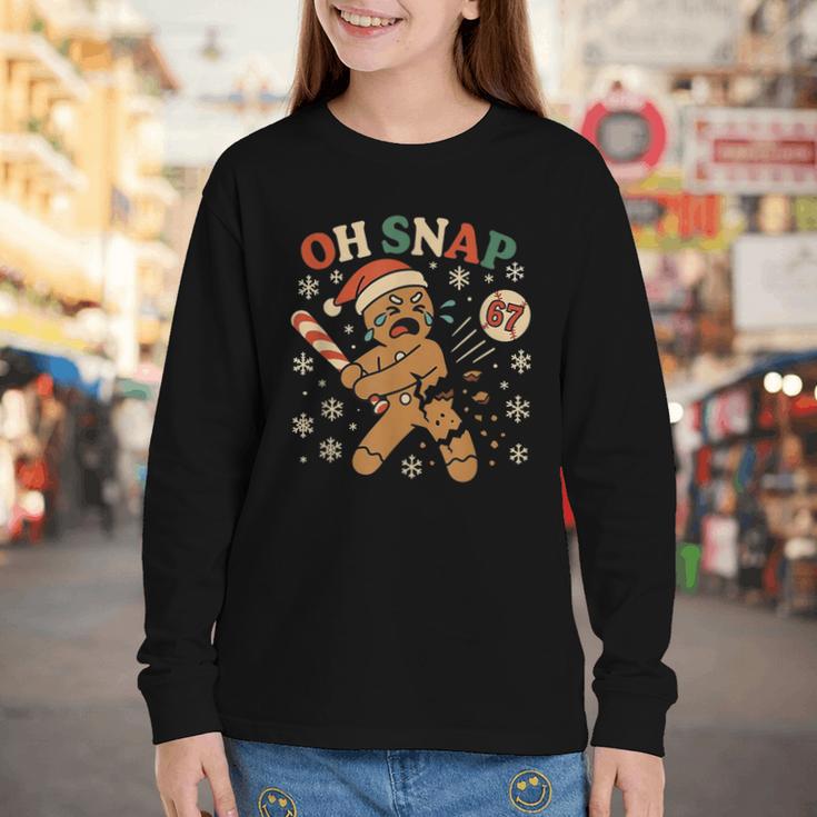 Oh Snap Gingerbread 67 Meme Baseball Christmas Xmas Youth Long Sleeve Tee Oh Snap Gingerbread 67 Meme Baseball Christmas Xmas Youth Long Sleeve Tee
