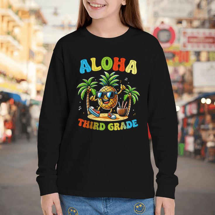 Pinapple Beach Back To School Day Aloha Third Grade Youth Long Sleeve Tee
