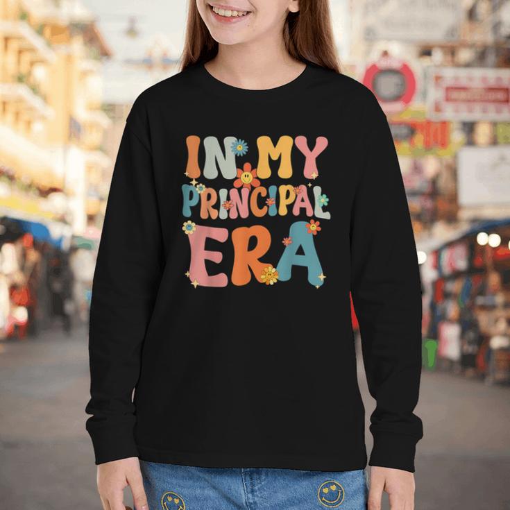 In My Principal Era Retro Groovy Back To School Principal Youth Long Sleeve Tee In My Principal Era Retro Groovy Back To School Principal Youth Long Sleeve Tee