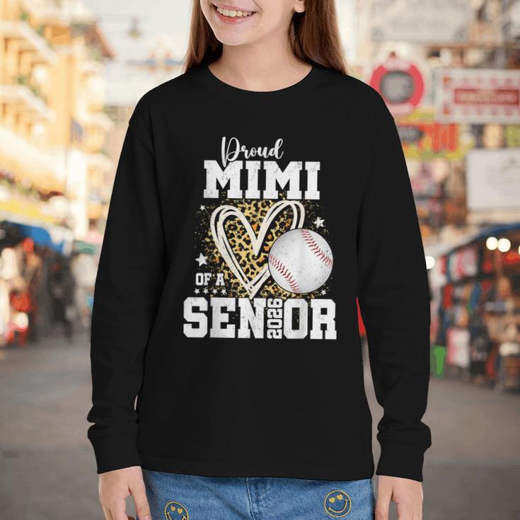 Proud Mimi Of A 2026 Senior Baseball Graduation Leopard Youth Long Sleeve Tee