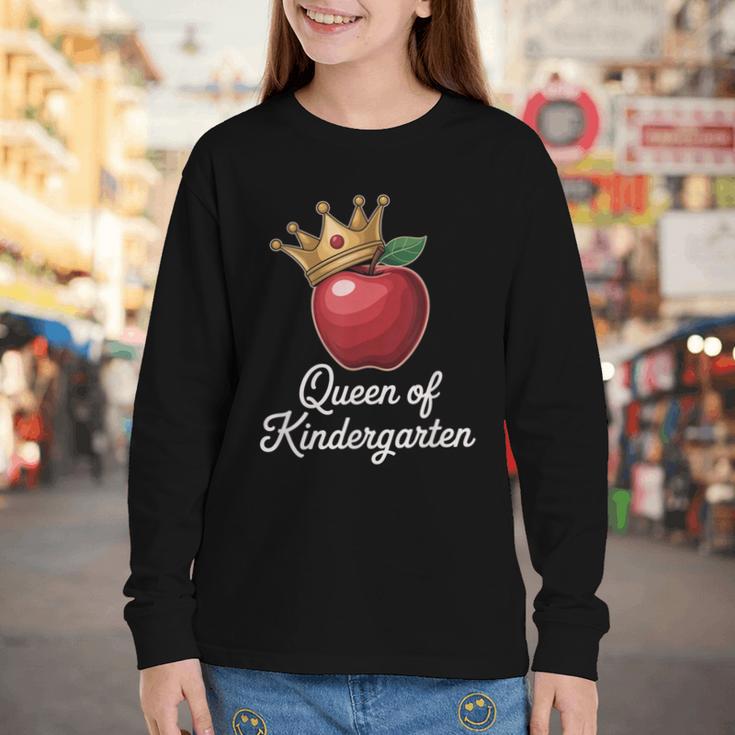 Queen Of Kindergarten Graduation Back To School Girl Youth Long Sleeve Tee Queen Of Kindergarten Graduation Back To School Girl Youth Long Sleeve Tee