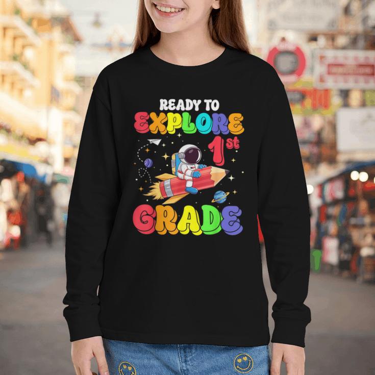 Ready To Explore 1st Grade Astronaut Back To School Youth Long Sleeve Tee Ready To Explore 1st Grade Astronaut Back To School Youth Long Sleeve Tee