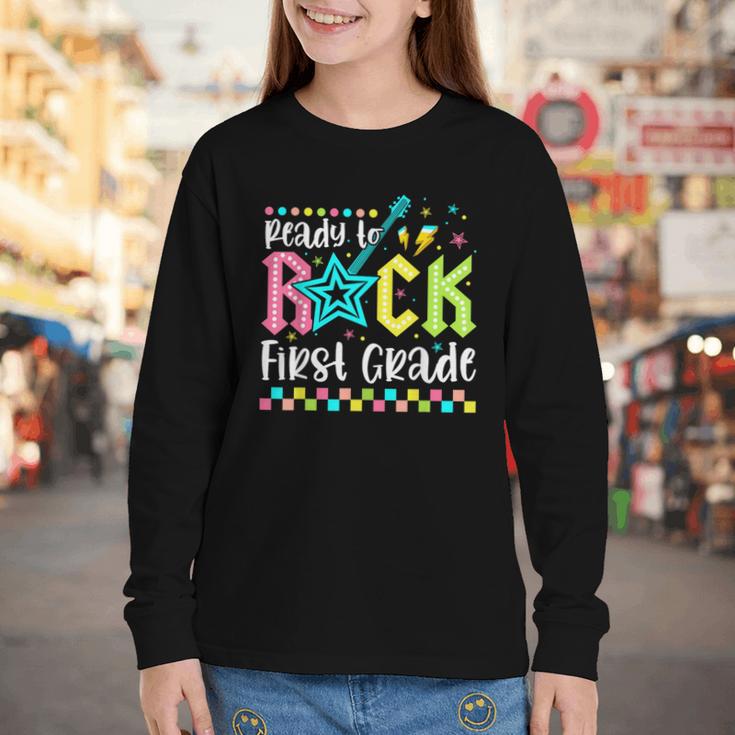 Ready To Rock First Grade Back To School 1st Grade Boys Kids Youth Long Sleeve Tee Ready To Rock First Grade Back To School 1st Grade Boys Kids Youth Long Sleeve Tee