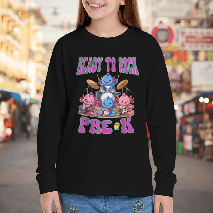 Ready To Rock Pre K Back To School Axolotl Preschool Youth Long Sleeve Tee Ready To Rock Pre K Back To School Axolotl Preschool Youth Long Sleeve Tee