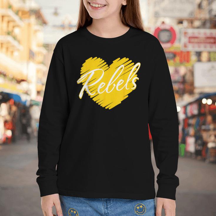 Rebels Heart Back To School Spirit GY Youth Long Sleeve Tee