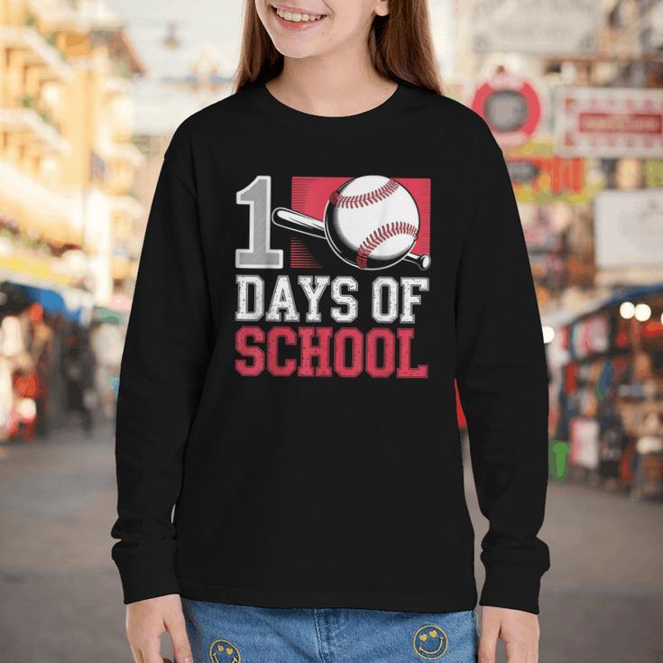 Retro 100 Days Of School Baseball Teacher Student 100 Days Youth Long Sleeve Tee Retro 100 Days Of School Baseball Teacher Student 100 Days Youth Long Sleeve Tee