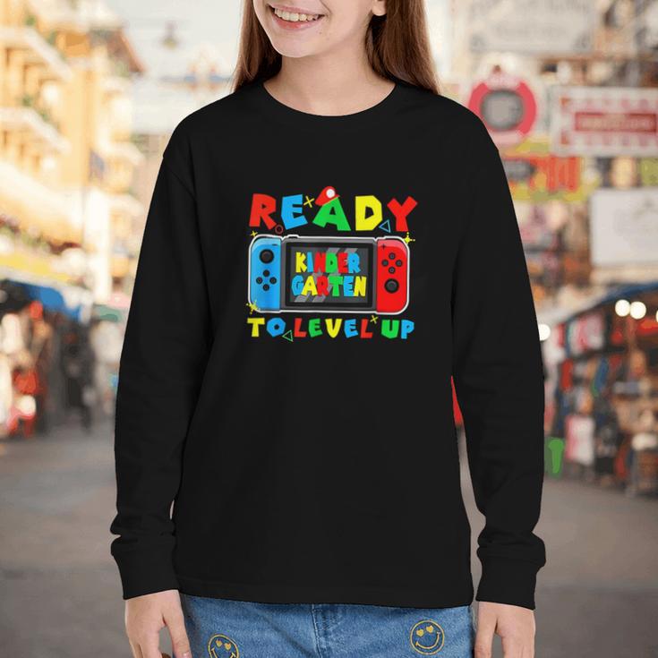 Retro Back To School Kindergarten Ready To Level Up Gamer Youth Long Sleeve Tee Retro Back To School Kindergarten Ready To Level Up Gamer Youth Long Sleeve Tee