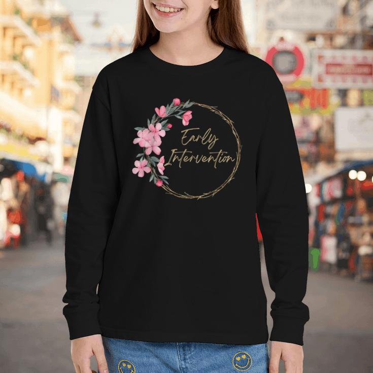 Retro Floral Early Intervention Specialist Back To School Youth Long Sleeve Tee Retro Floral Early Intervention Specialist Back To School Youth Long Sleeve Tee