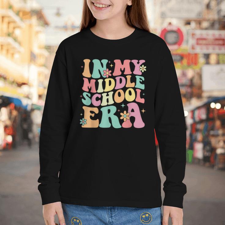 Retro Groovy In My Middle School Era Back To School Youth Long Sleeve Tee Retro Groovy In My Middle School Era Back To School Youth Long Sleeve Tee