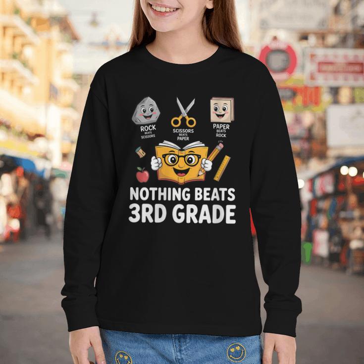 Rock Scissor Paper Nothing Beats 3rd Grade Back To School Youth Long Sleeve Tee Rock Scissor Paper Nothing Beats 3rd Grade Back To School Youth Long Sleeve Tee