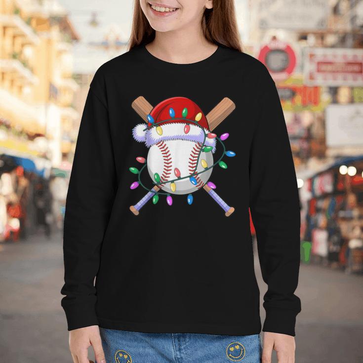 Santa Sports Christmas Baseball Player Youth Long Sleeve Tee Santa Sports Christmas Baseball Player Youth Long Sleeve Tee