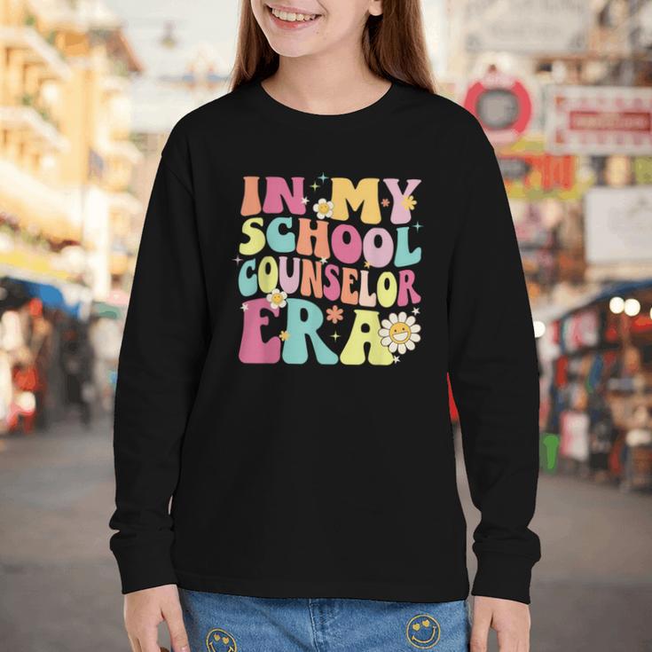 In My School Counselor Era Retro Back To School Counseling Youth Long Sleeve Tee In My School Counselor Era Retro Back To School Counseling Youth Long Sleeve Tee