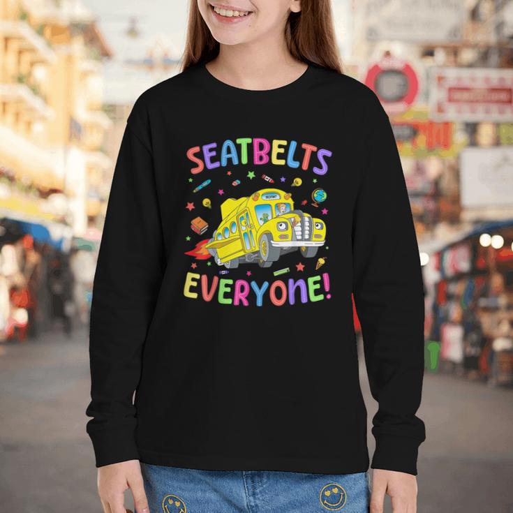 Seatbelt School Bus Driver Everyone Back To School Youth Long Sleeve Tee Seatbelt School Bus Driver Everyone Back To School Youth Long Sleeve Tee