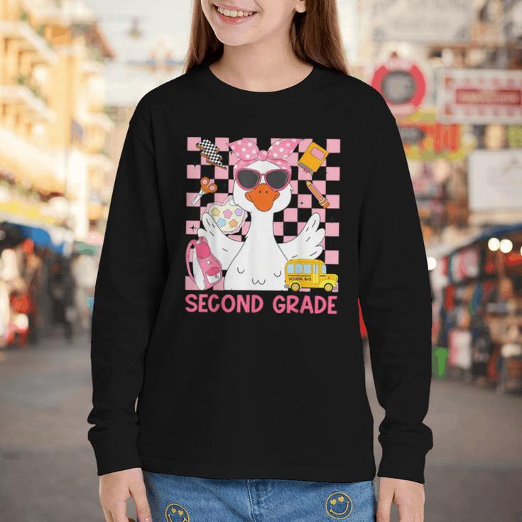 Silly Goose Second Grade Back To School Coquette Girly Youth Long Sleeve Tee Silly Goose Second Grade Back To School Coquette Girly Youth Long Sleeve Tee