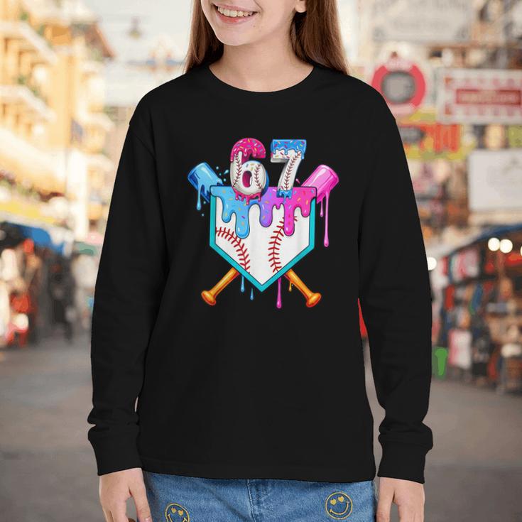 Six Seven Baseball Respect The Drip Boys Baseball Youth Long Sleeve Tee Six Seven Baseball Respect The Drip Boys Baseball Youth Long Sleeve Tee