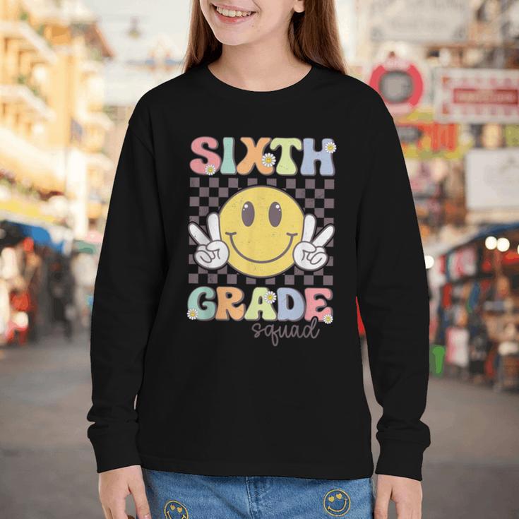 Sixth Grade Squad Smile Face 6th Grade Back To School Youth Long Sleeve Tee