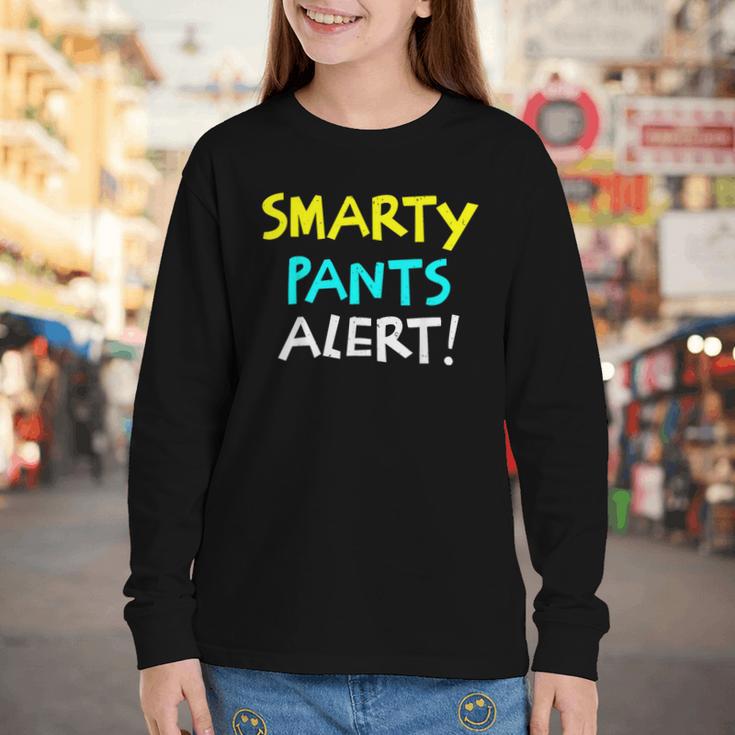 Smarty Pants Alert Nerd & Kids Back To School Youth Long Sleeve Tee Smarty Pants Alert Nerd & Kids Back To School Youth Long Sleeve Tee
