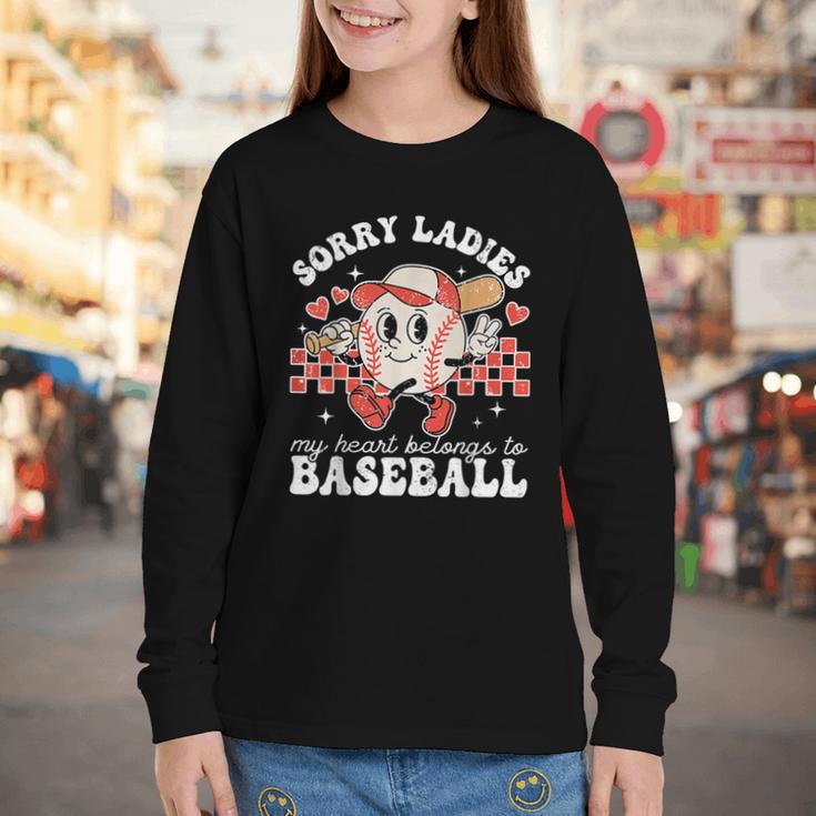 Sorry Ladies My Heart Belongs To Baseball Boy Kids Youth Long Sleeve Tee Sorry Ladies My Heart Belongs To Baseball Boy Kids Youth Long Sleeve Tee