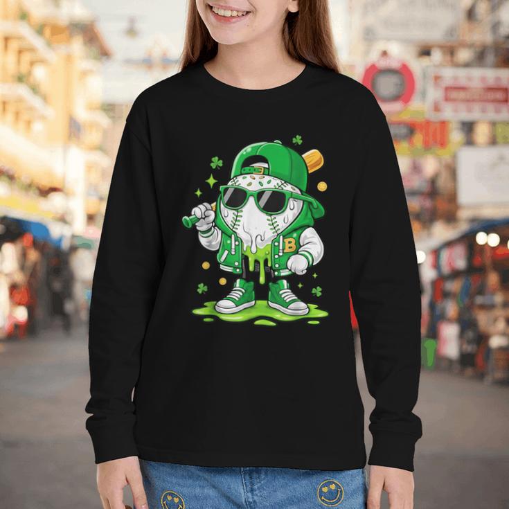 St Patrick Day Baseball Drip Ice Cream Men Boys Kids Youth Long Sleeve Tee St Patrick Day Baseball Drip Ice Cream Men Boys Kids Youth Long Sleeve Tee