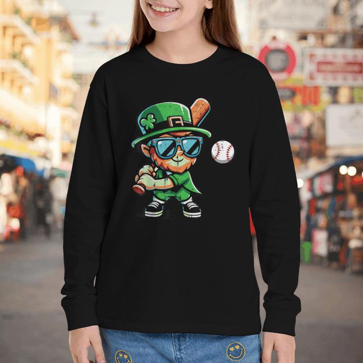 St Patricks Day Leprechaun Baseball Saint Paddys Boys Men Youth Long Sleeve Tee