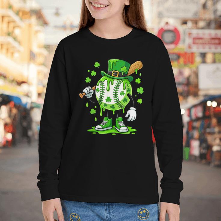 St Patricks Day Shamrock Baseball Drip Icecream Irish Boys Youth Long Sleeve Tee St Patricks Day Shamrock Baseball Drip Icecream Irish Boys Youth Long Sleeve Tee