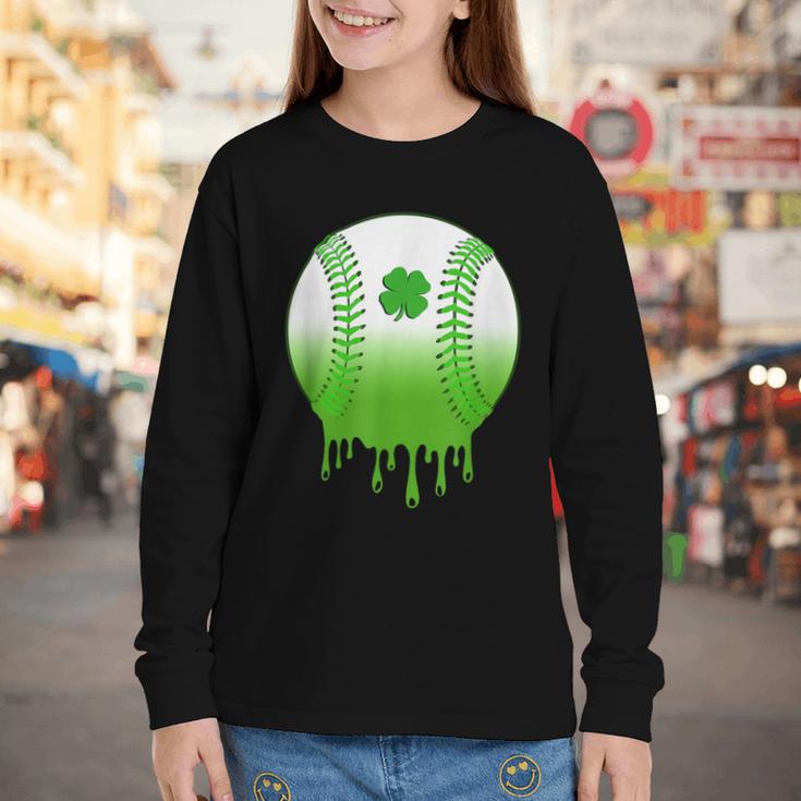 St Patricks Day Shamrock Baseball Irish Boys Kids Men Youth Long Sleeve Tee
