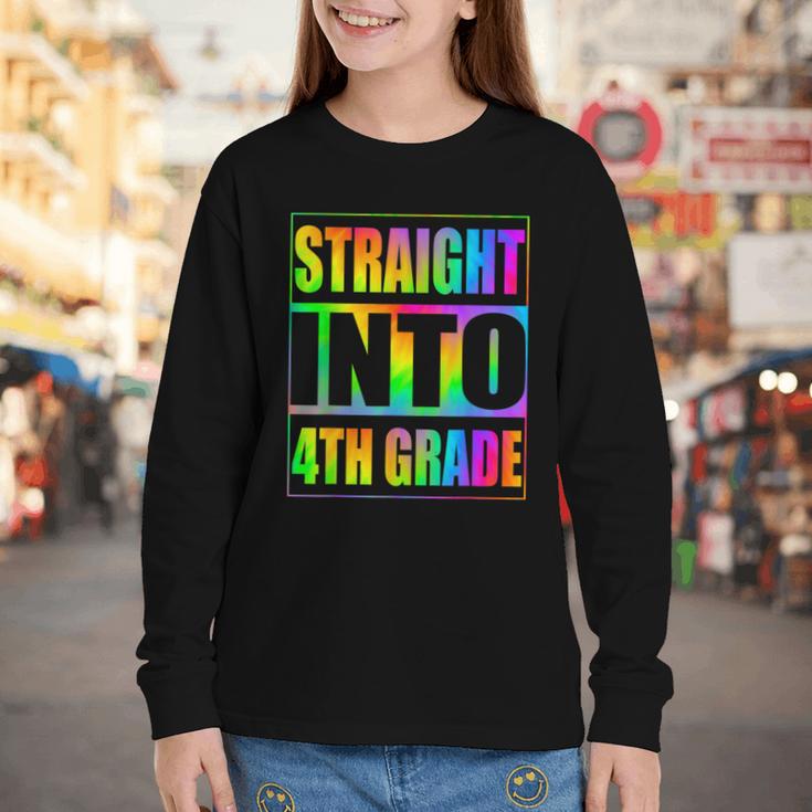 Straight Into 4th Grade Fourth Grade Back To School Youth Long Sleeve Tee Straight Into 4th Grade Fourth Grade Back To School Youth Long Sleeve Tee