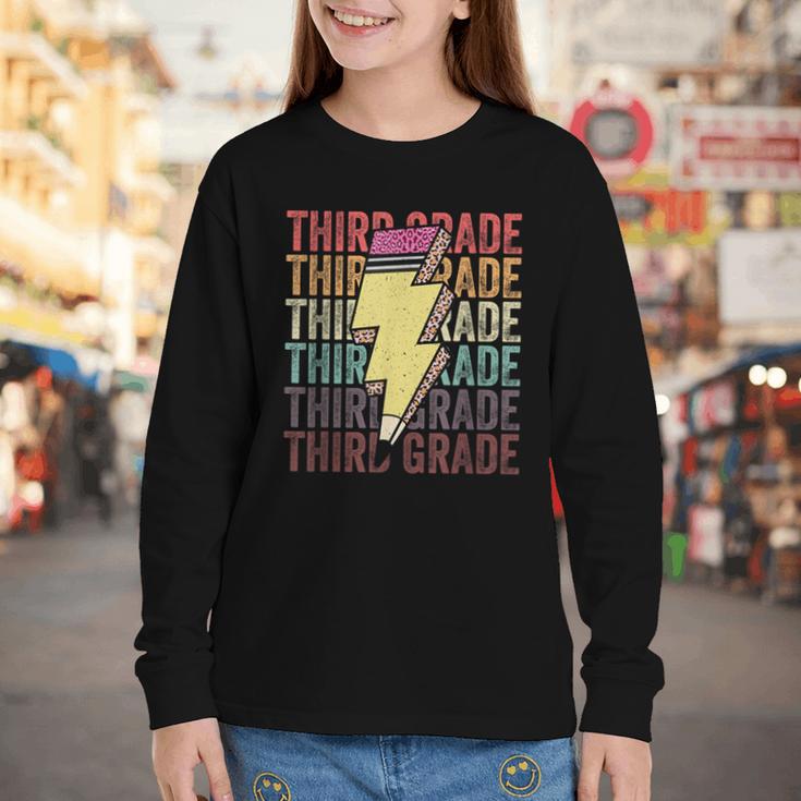 Third Grade Lightning Bolt Pencil 1st Day Of Back To School Youth Long Sleeve Tee Third Grade Lightning Bolt Pencil 1st Day Of Back To School Youth Long Sleeve Tee