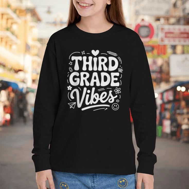 Third Grade Vibes Back To School Fun Youth Long Sleeve Tee