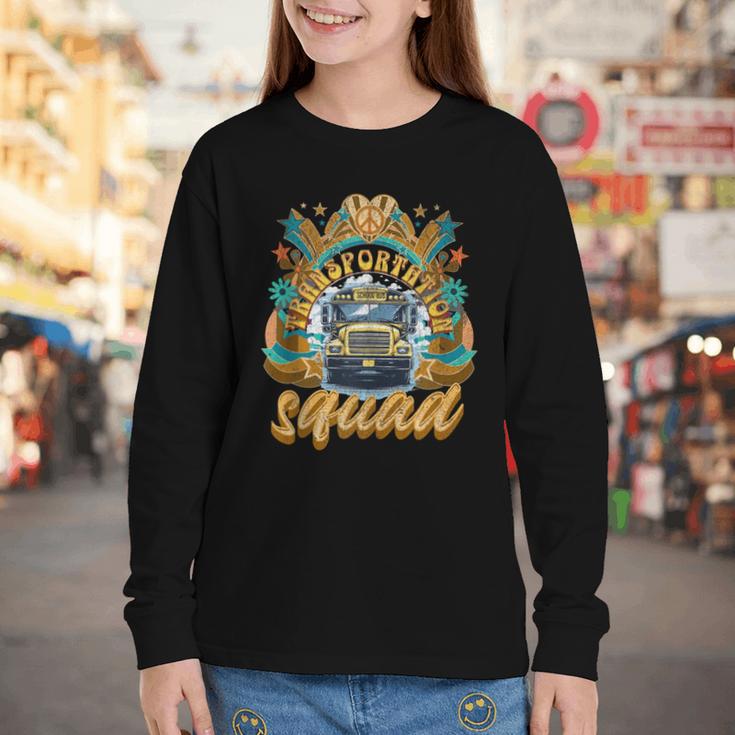 Transportation Squad Retro Bus Aide Back To School Matching Youth Long Sleeve Tee Transportation Squad Retro Bus Aide Back To School Matching Youth Long Sleeve Tee