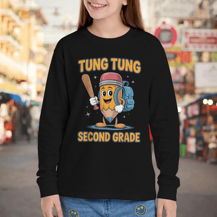 Tung Tung Sahur 2nd Grade Italian Brainrot Back To School Youth Long Sleeve Tee Tung Tung Sahur 2nd Grade Italian Brainrot Back To School Youth Long Sleeve Tee