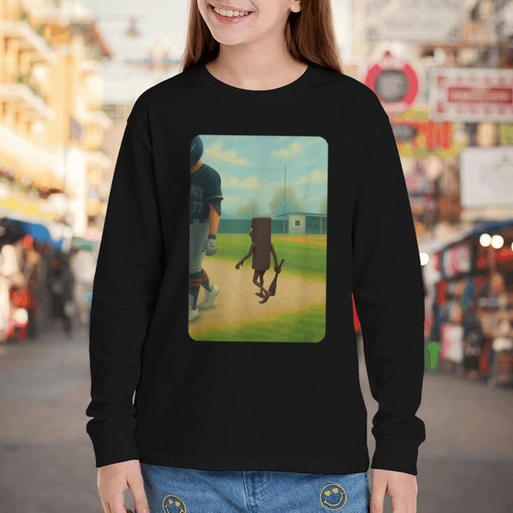 Tung Tung Tung Sahur Baseball Meme Youth Long Sleeve Tee Tung Tung Tung Sahur Baseball Meme Youth Long Sleeve Tee