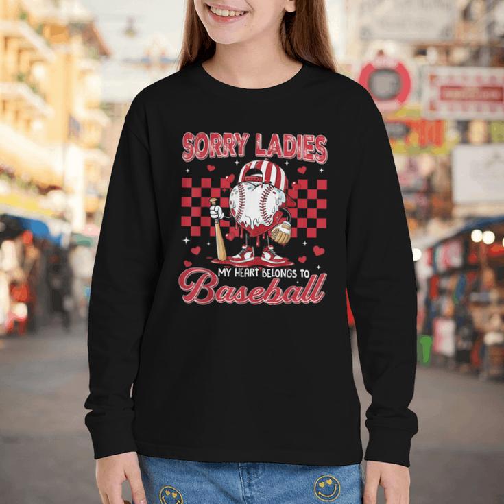 Valentine My Heart Belongs Baseball Lover Boy Men Youth Long Sleeve Tee Valentine My Heart Belongs Baseball Lover Boy Men Youth Long Sleeve Tee
