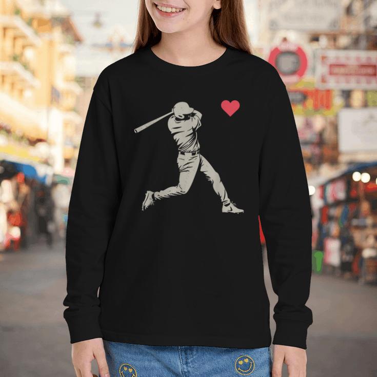 Valentines Day Baseball Batter Silhouette Heart Men Boy Kids Youth Long Sleeve Tee Valentines Day Baseball Batter Silhouette Heart Men Boy Kids Youth Long Sleeve Tee