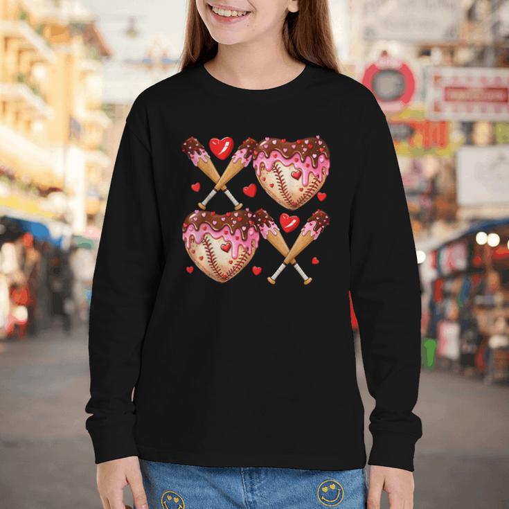 Valentines Day Drip Heart Baseball XOXO Boys Kids Men Sport Youth Long Sleeve Tee Valentines Day Drip Heart Baseball XOXO Boys Kids Men Sport Youth Long Sleeve Tee