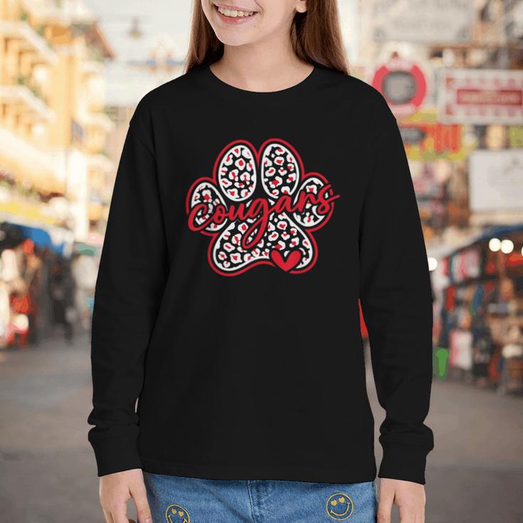 Vintage Cougars School Sports Team Spirit Back To School Youth Long Sleeve Tee Vintage Cougars School Sports Team Spirit Back To School Youth Long Sleeve Tee