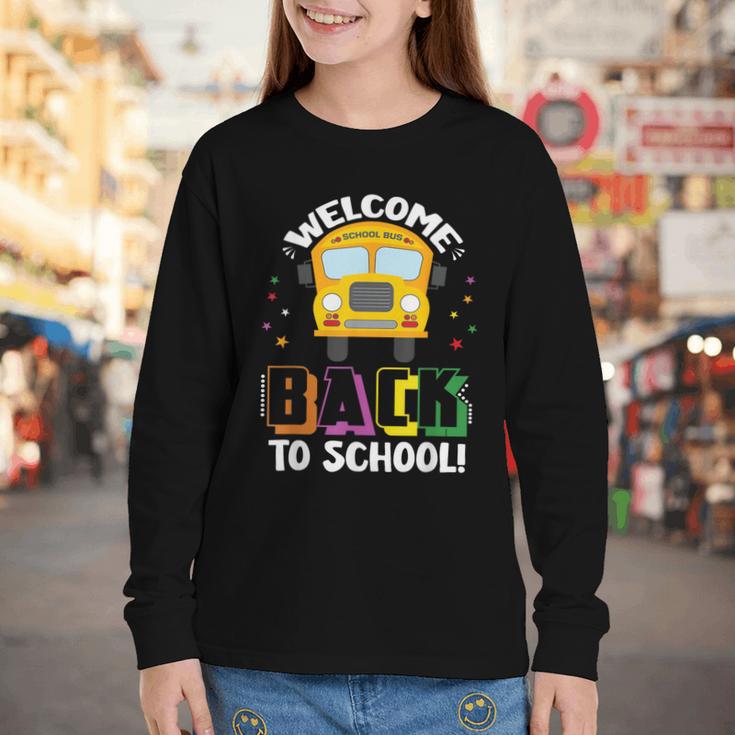Welcome Back To School Bus Driver First Day Of School Youth Long Sleeve Tee Welcome Back To School Bus Driver First Day Of School Youth Long Sleeve Tee