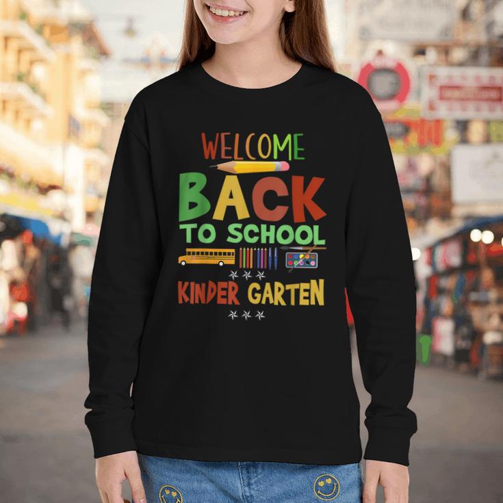 Welcome Back To School Kinder Garten First Day Of School Kid Youth Long Sleeve Tee Welcome Back To School Kinder Garten First Day Of School Kid Youth Long Sleeve Tee