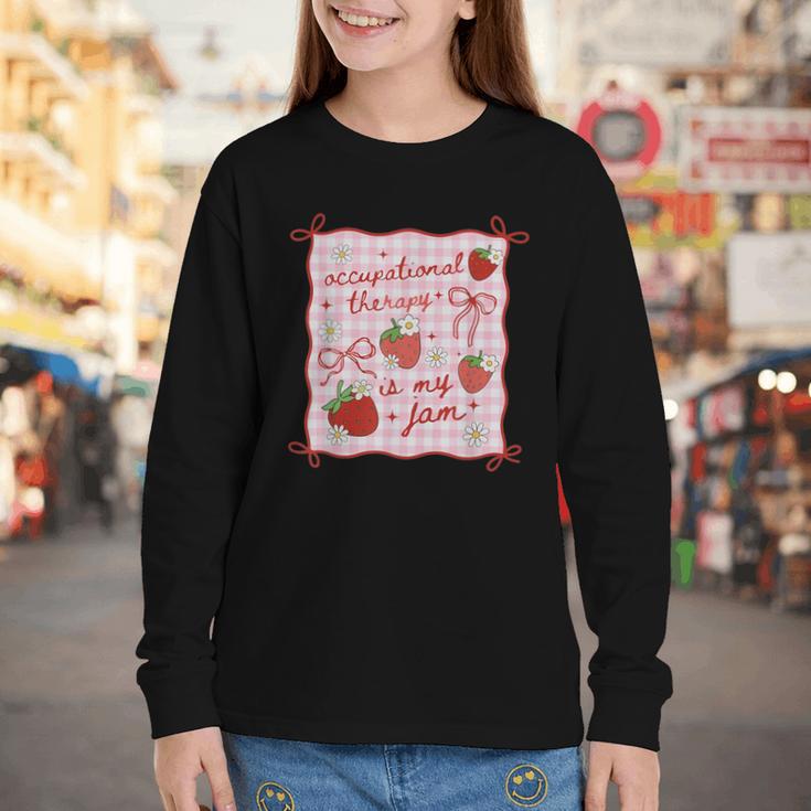 Women Occupational Therapy Cute Strawberry OT Back To School Youth Long Sleeve Tee