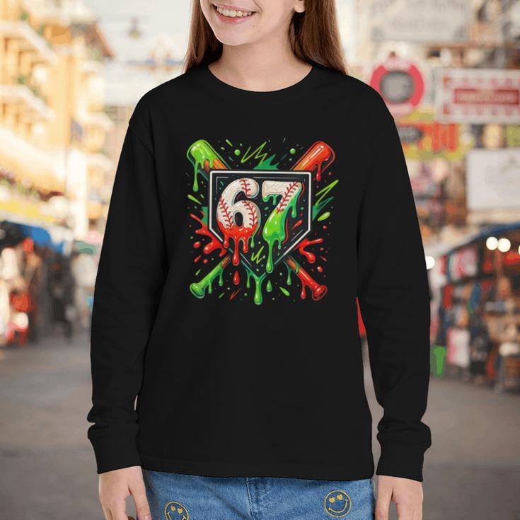 Xmas Baseball Six Seven 67 Meme Ice Cream Drip Men Women Youth Long Sleeve Tee