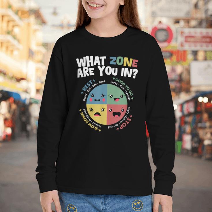 Zones Of Regulation School Counselor Back To School Emotion Youth Long Sleeve Tee Zones Of Regulation School Counselor Back To School Emotion Youth Long Sleeve Tee